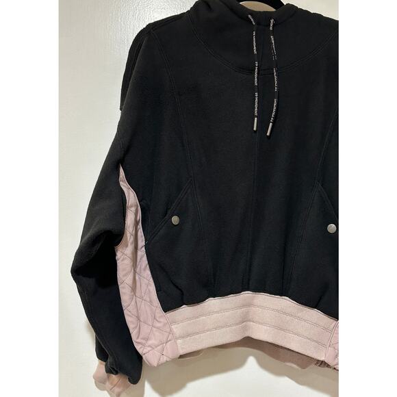 Free People Movement Snow Day Hoodie Black Beige Size XS NWOT Active Warm Comfy - Picture 4 of 15
